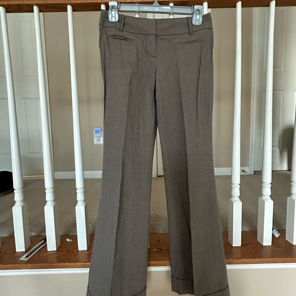 LOFT Brown Boot-Cut Dress Pants